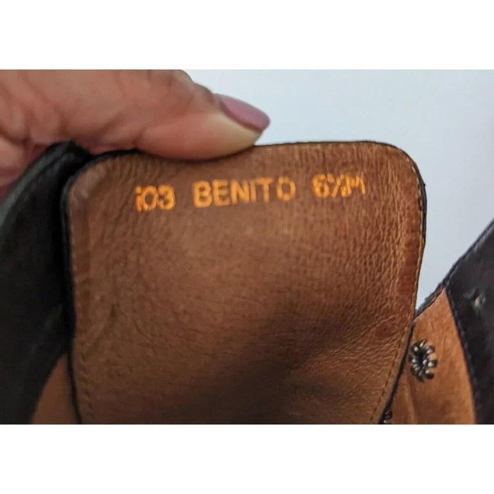 ❤️SOLD❤️Donald J Pliner Womens Boots 6.5 Benito Black Leather Lace Up Combat - Picture 6 of 10